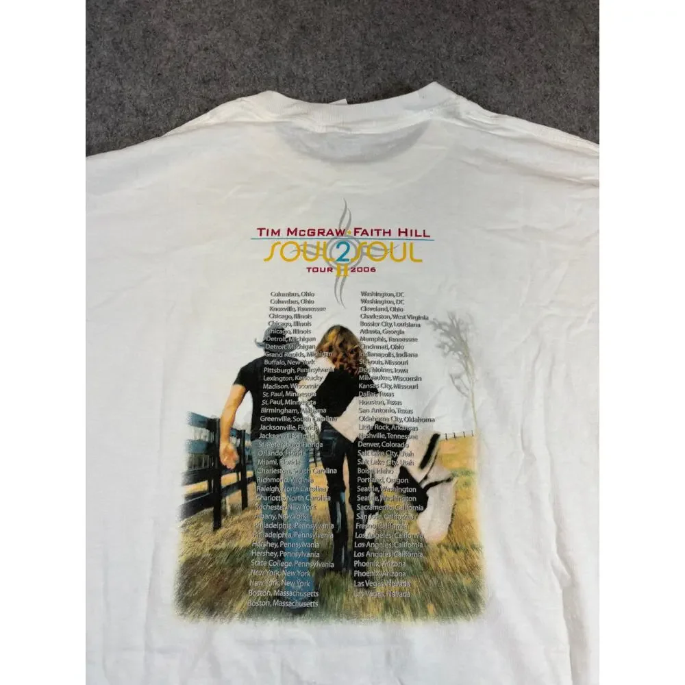 VINTAGE Y2K Tim McGraw Faith Hill Shirt Men Soul 2 Soul Country Concert Tour 2XL - Picture 5 of 7